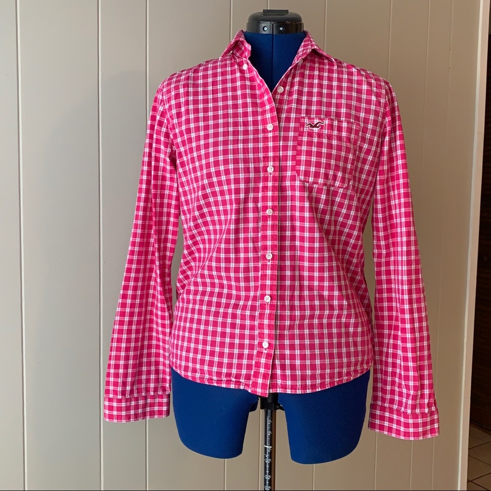 Hollister | Button Up Shirt - Pink and White